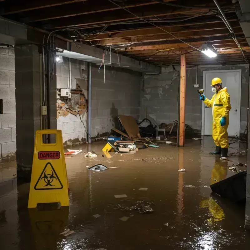 Flooded Basement Electrical Hazard in Devine, TX Property