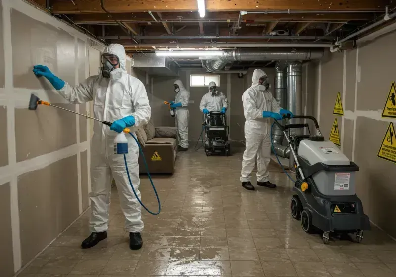 Basement Moisture Removal and Structural Drying process in Devine, TX